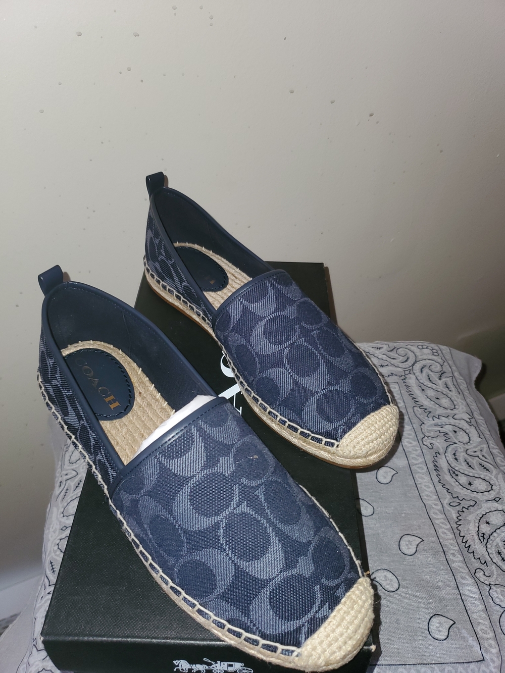 Coach Codi Sig Denim Espadrille Slip-On - Navy - Picture 2 of 4